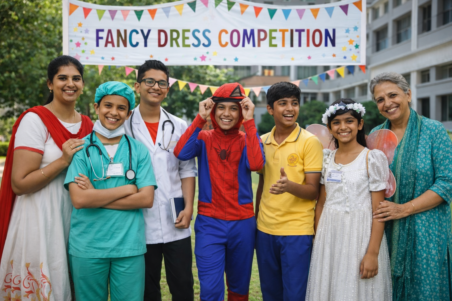 Happy students at Our Lady's International School